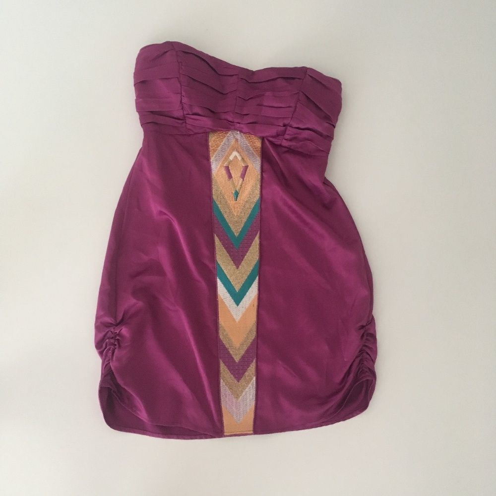 Arden B Strapless Purple Top